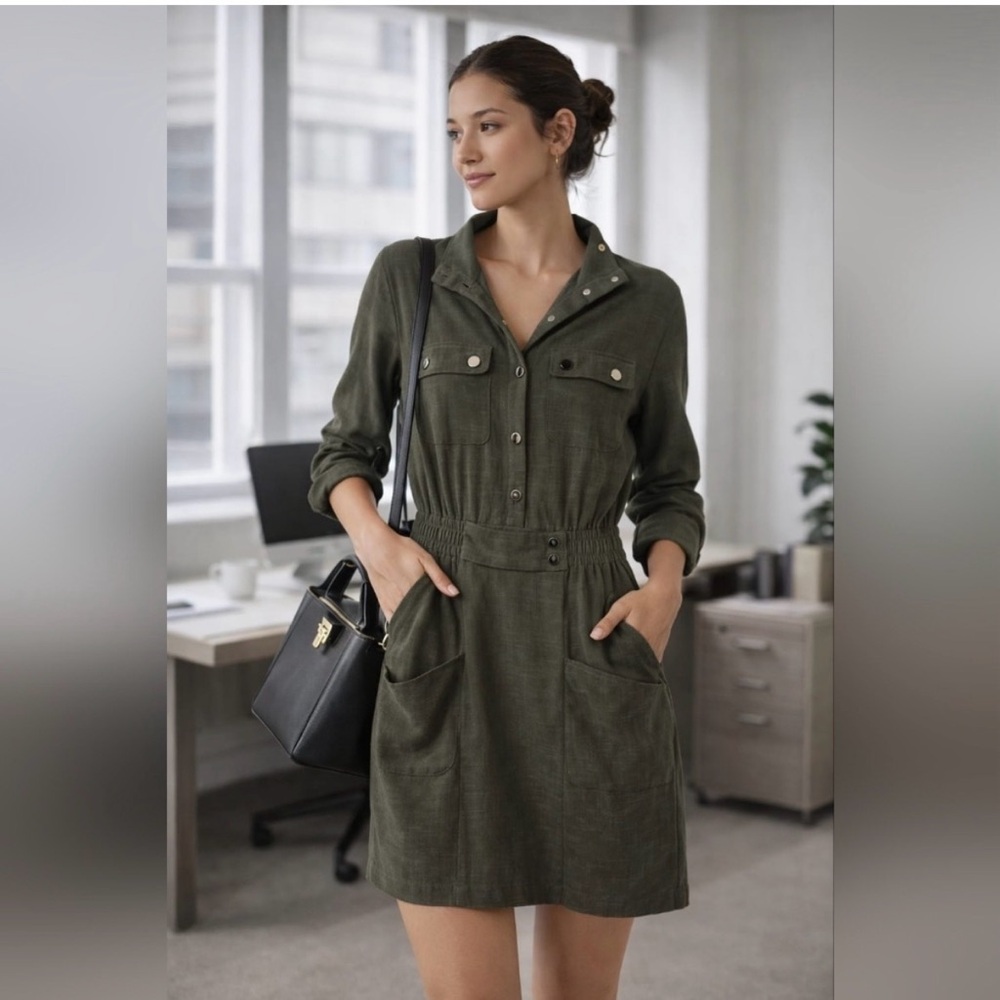 Revolve - Line & Dot - Poppy Dress - Olive - Size S